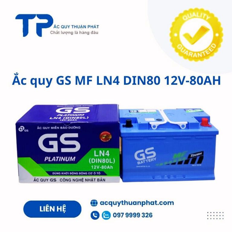 Ắc quy GS MF LN4 DIN80L 12V 80AH Ắc Quy Thuận Phát