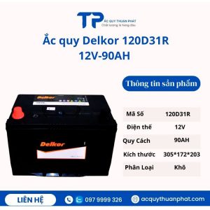 Ắc quy Delkor 120D31L 12V-90AH miễn bảo dưỡng