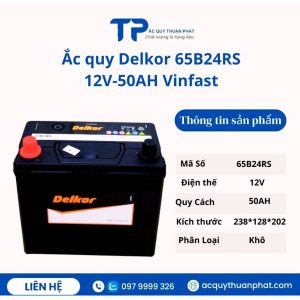 Ắc Delkor 65B24RS 12V-50AH miễn bảo dưỡng