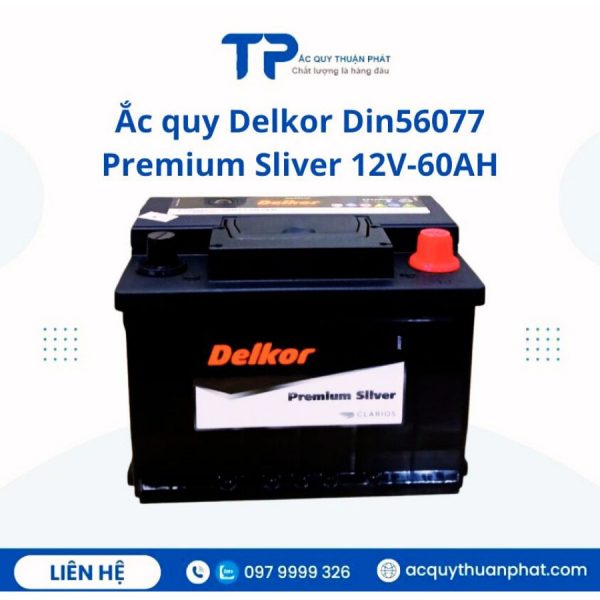 Ắc quy Delkor DIN56077 Silver 12V-60AH chính hãng