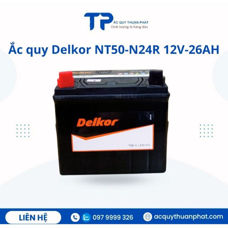 Ắc quy Delkor NT50-N24 28A19R 12V-26AH chính hãng