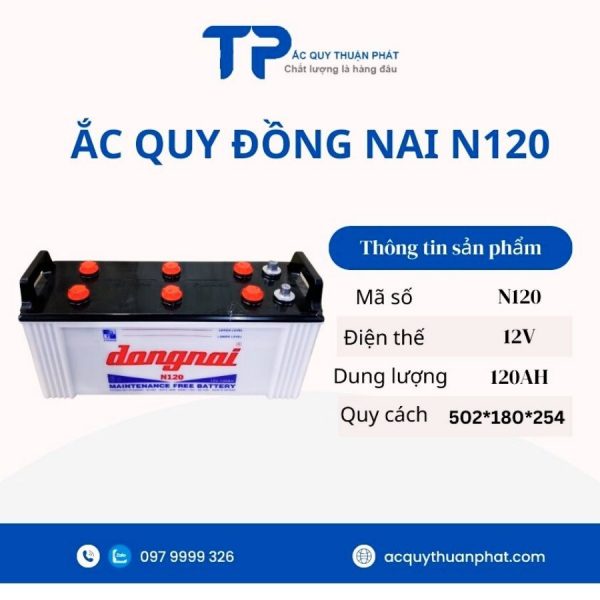 Ắc quy ĐỒNG NAI N120 12V-120AH giá tốt