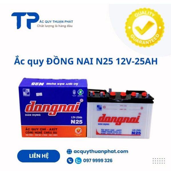 Ắc quy ĐỒNG NAI N25 12V-25AH