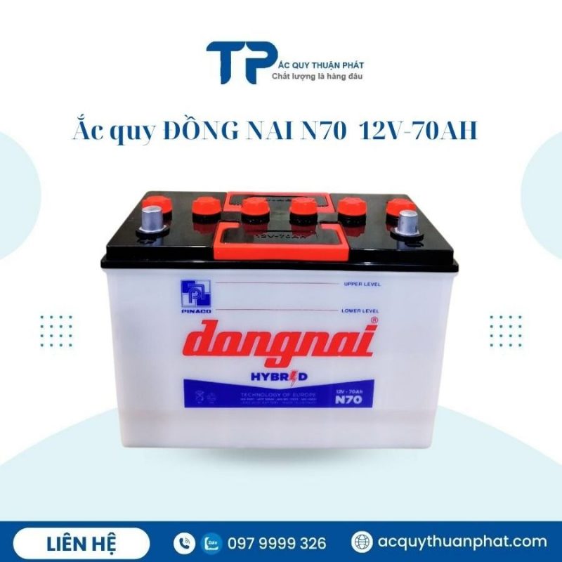 Ắc quy ĐỒNG NAI N70 12V-70AH chính hãng