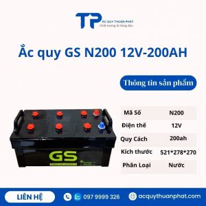 Ắc quy GS N200 12V-200AH giá tốt