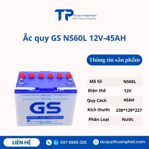 Ắc quy GS NS60L 12V-45AH giá tốt