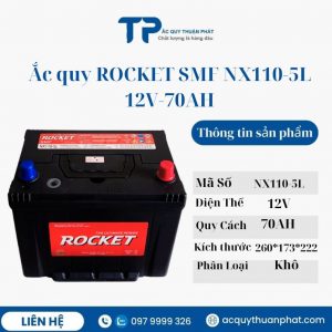 Ắc quy ROCKET SMF NX110-5L 12V-70AH miễn bảo dưỡng