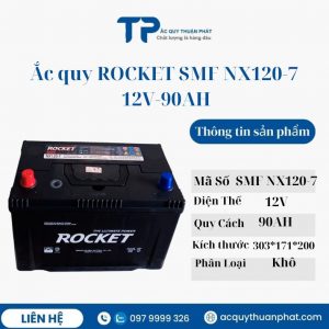 Ắc quy ROCKET SMF NX120-7L 12V-90AH miễn bảo dưỡng