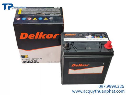 Ắc quy DELKOR 46B20L 12V-35AH đến từ Hàn Quốc đạt tiêu chuẩn chất lượng cao