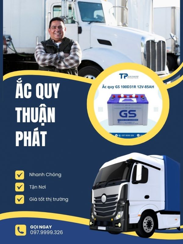 Ắc quy GS 100D31R dung lượng 85AH