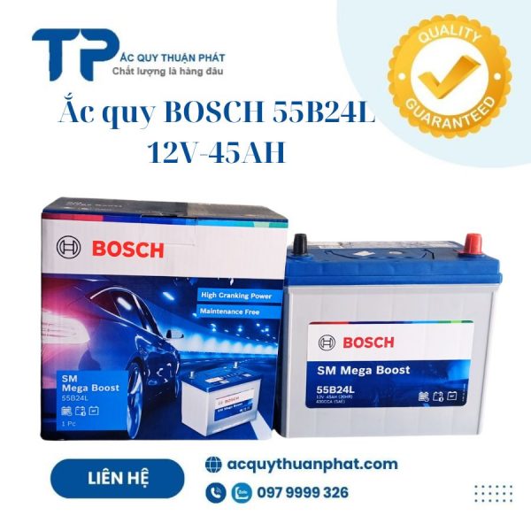 Ắc quy BOSCH 55B24L 12V-45AH