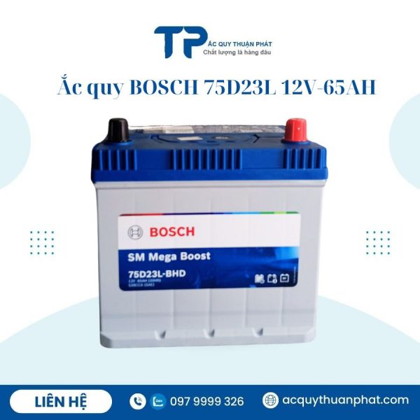 Ắc quy BOSCH 75D23L 12V-65AH chính hãng