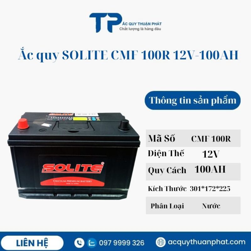 Ắc quy SOLITE CMF 100R 12V-100AH miễn bảo dưỡng