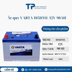 Ắc quy Varta 105D31L 12V-90AH miễn bảo dưỡng
