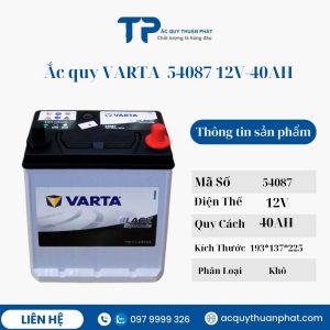 Ắc quy Varta 54087 12V-40AH miễn bảo dưỡng
