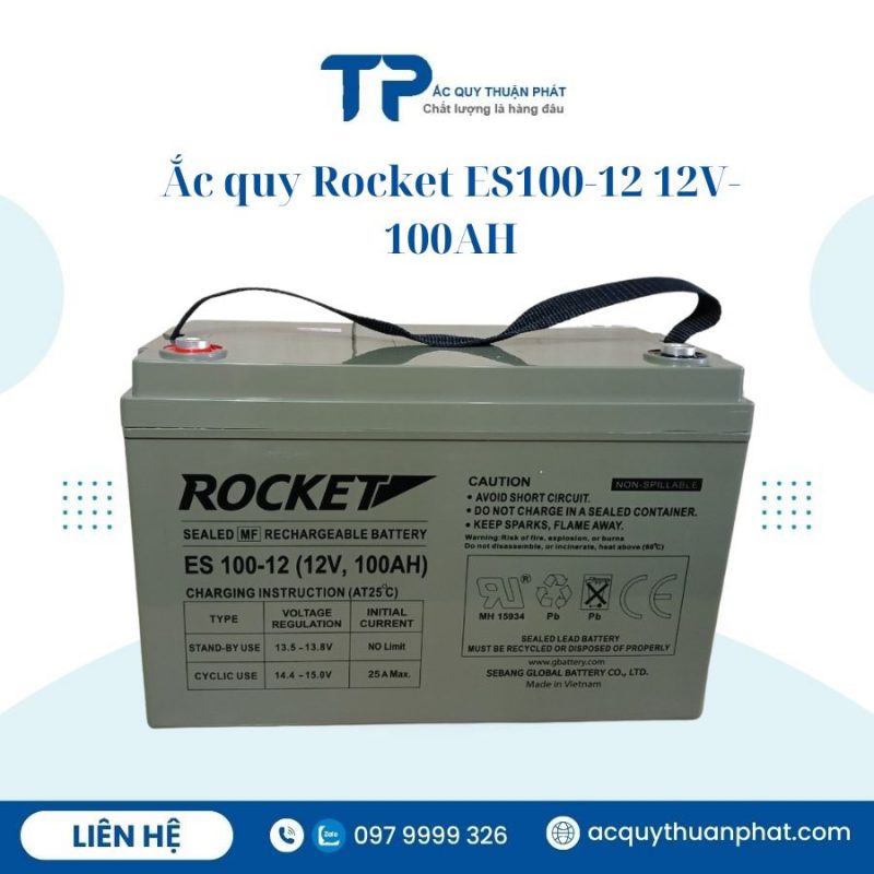 Ắc quy Rocket ES100-12V 12V-100AH chinh hang