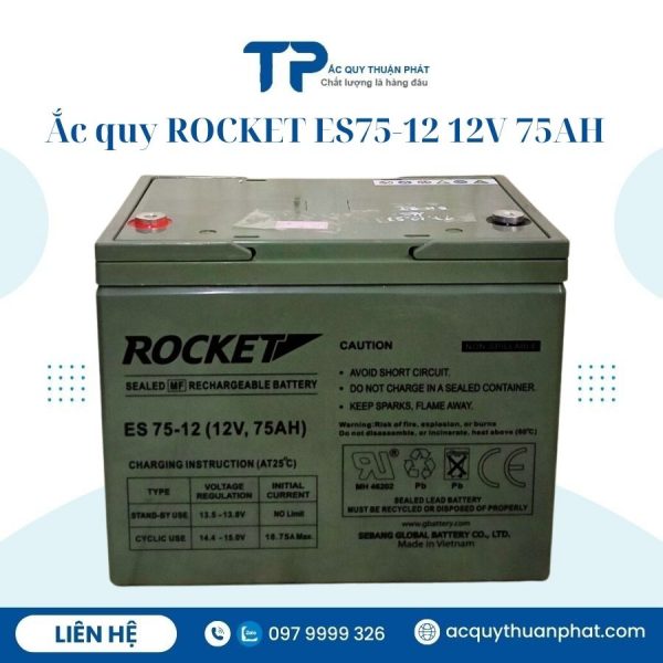 Ắc quy Rocket ES75-12 12V-75AH chính hãng