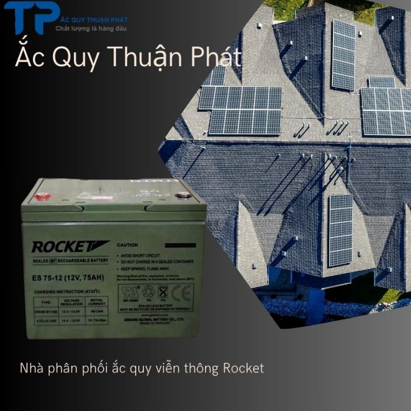 Ắc quy Rocket ES75-12 chuyên dùng cho năng lượng mặt trời