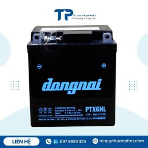 Ắc quy xe máy Đồng Nai PTX6HL 12V-5AH chính hãng