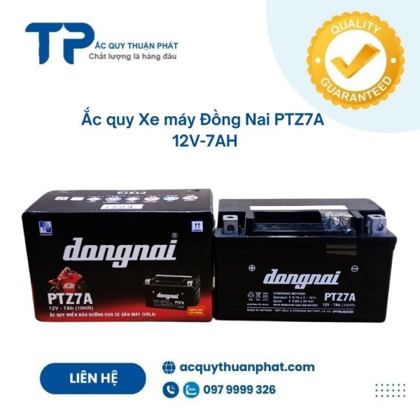 Ắc quy xe máy Đồng Nai PTZ7A 12V-7AH;