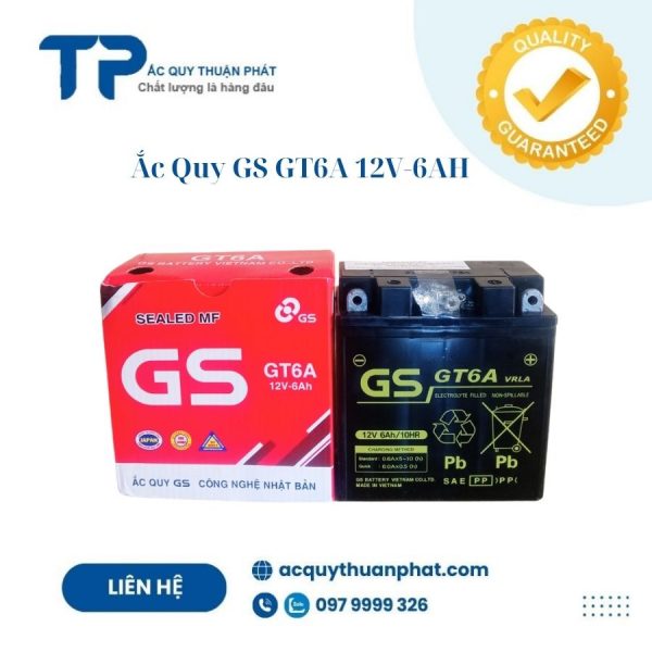 Ắc quy xe máy GS GT6A 12V-6AH;