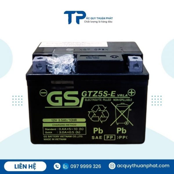 Ắc quy xe máy GS GTZ5S-E 12V-3.5AH;