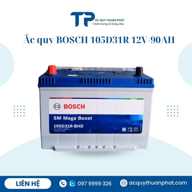 Ắc quy BOSCH 105D31R 12V-90AH chính hãng