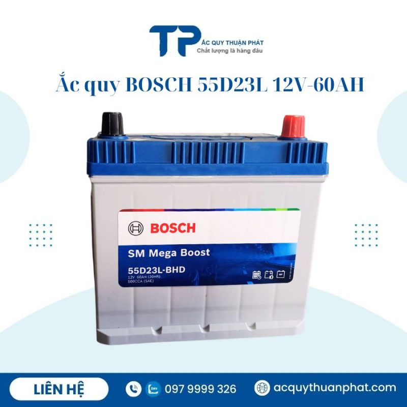 Ắc quy BOSCH 55D23L 12V-60AH  chính hãng