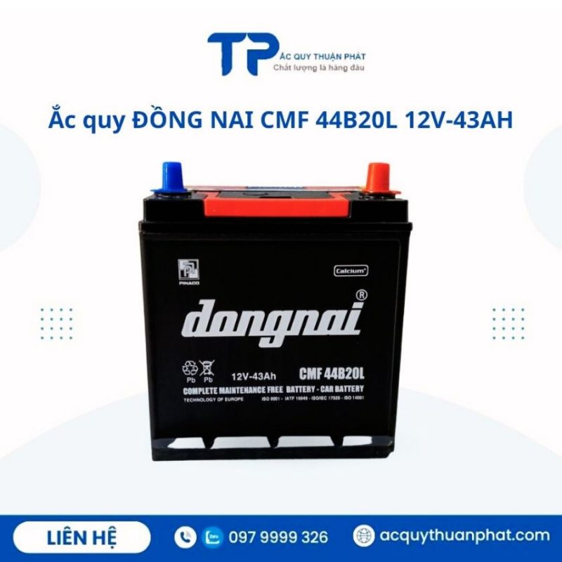 Ắc quy ĐỒNG NAI CMF 44B20L 12V-43AH chính hãng