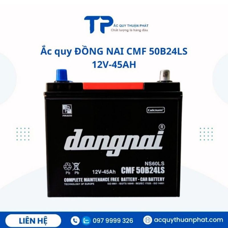 Ắc quy ĐỒNG NAI CMF 50B24LS 12V-45AH chính hãng