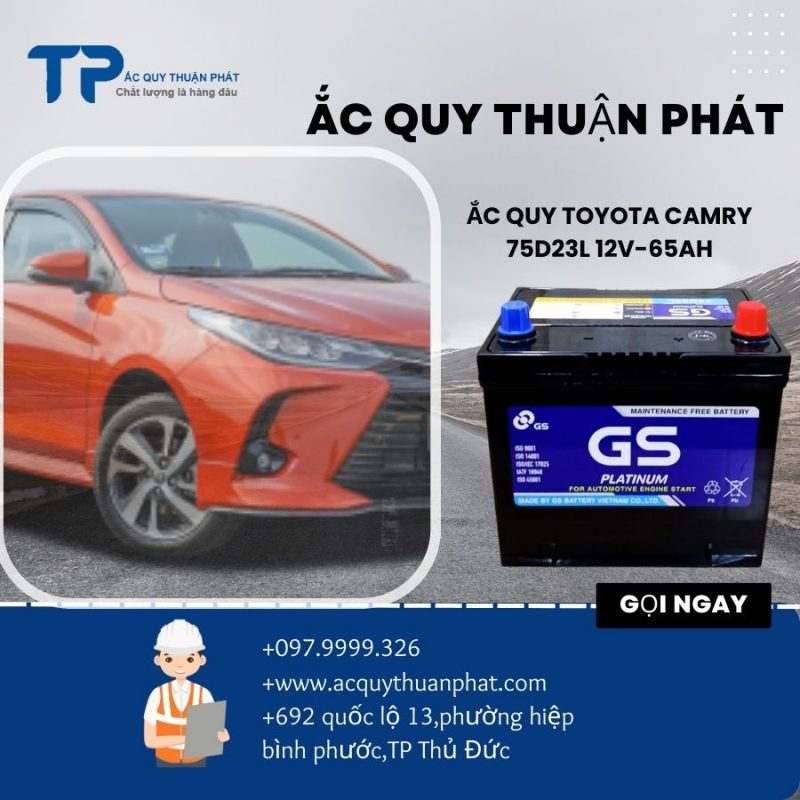 Ắc quy GS MF 75D23L 12V-65AH chuyên dùng cho ô tô