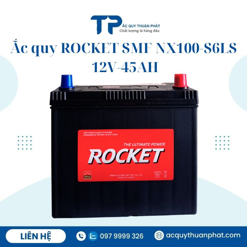 Ắc quy ROCKET SMF NX110-6SLS 12V-45AH chính hãng