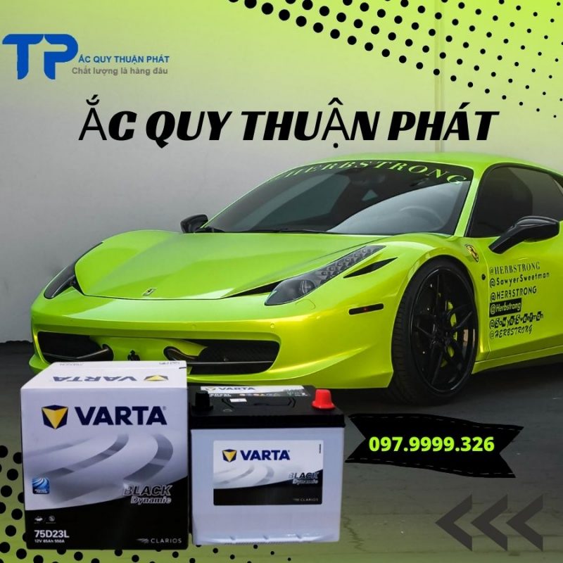 Ắc quy Varta 75D23L chuyên dụng cho xe ô tô