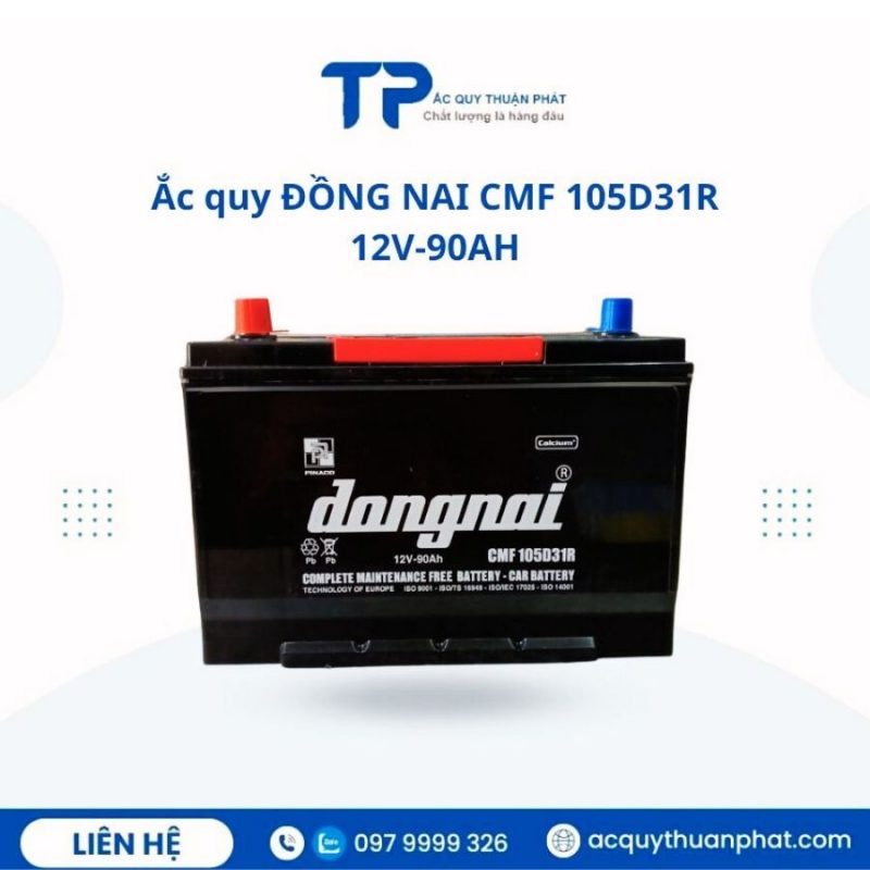 Ắc quy ĐỒNG NAI CMF 105D31R 12V-90AH chính hãng