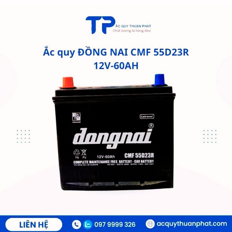 Ắc quy ĐỒNG NAI CMF 55D23R 12V-60AH chính hãng