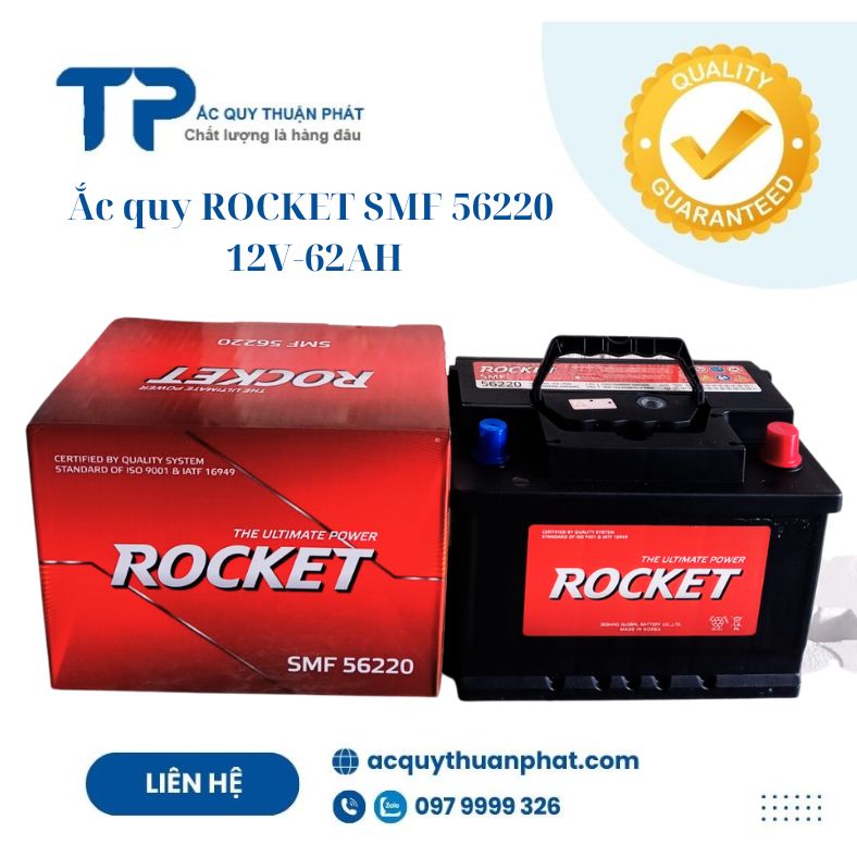 Ắc quy ROCKET DIN56220 12V-62AH