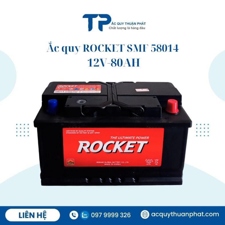 Ắc quy ROCKET Din58014 12V-80AH chính hãng