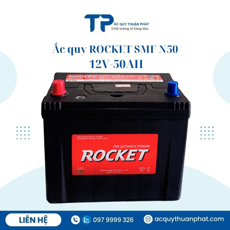 Ắc quy Rocket N50 12V-50AH chính hãng