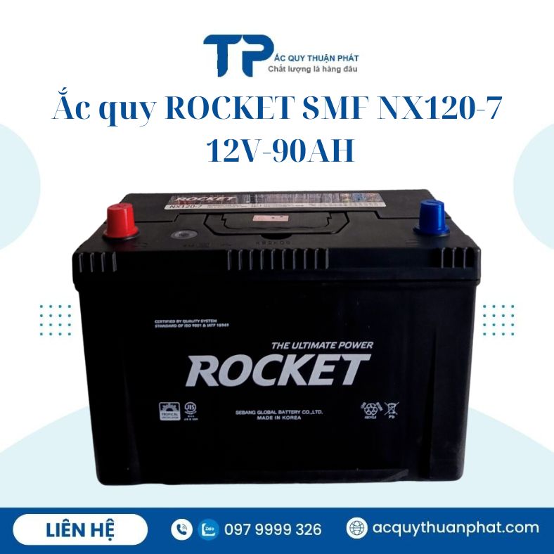 Ắc quy ROCKET SMF NX120-7L 12V-90AH chính hãng