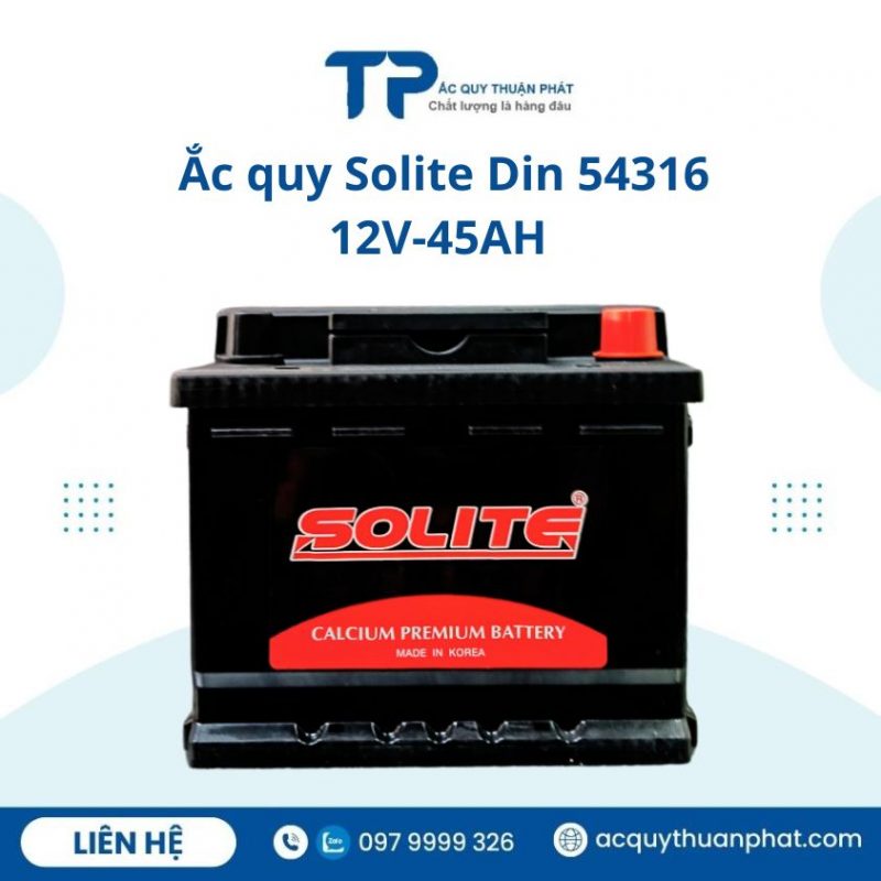 Ắc quy SOLITE Din54316 12V-45AH chính hãng