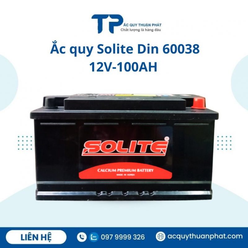 Ắc quy SOLITE Din60038 12V-100AH chính hãng