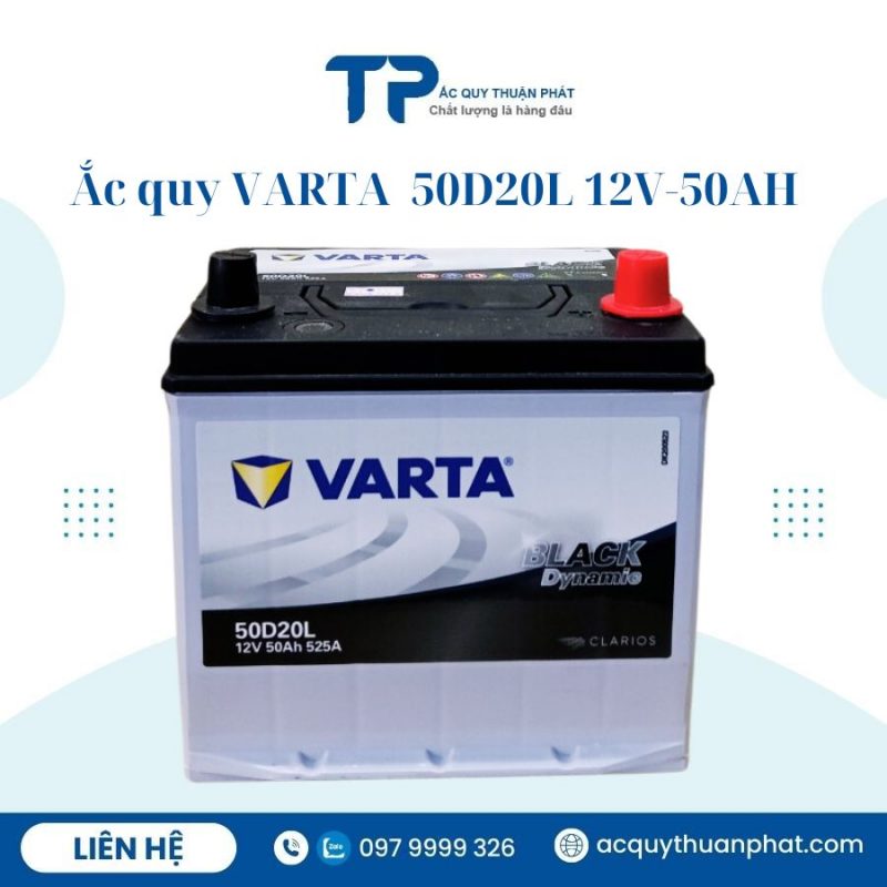 Ắc quy VARTA 50D20L 12V-50AH chính hãng