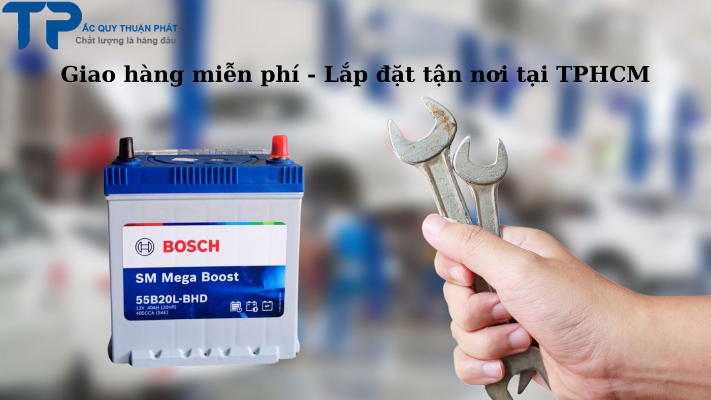 Giao ắc quy miễn phí, lắp đặt tận nơi TPHCM