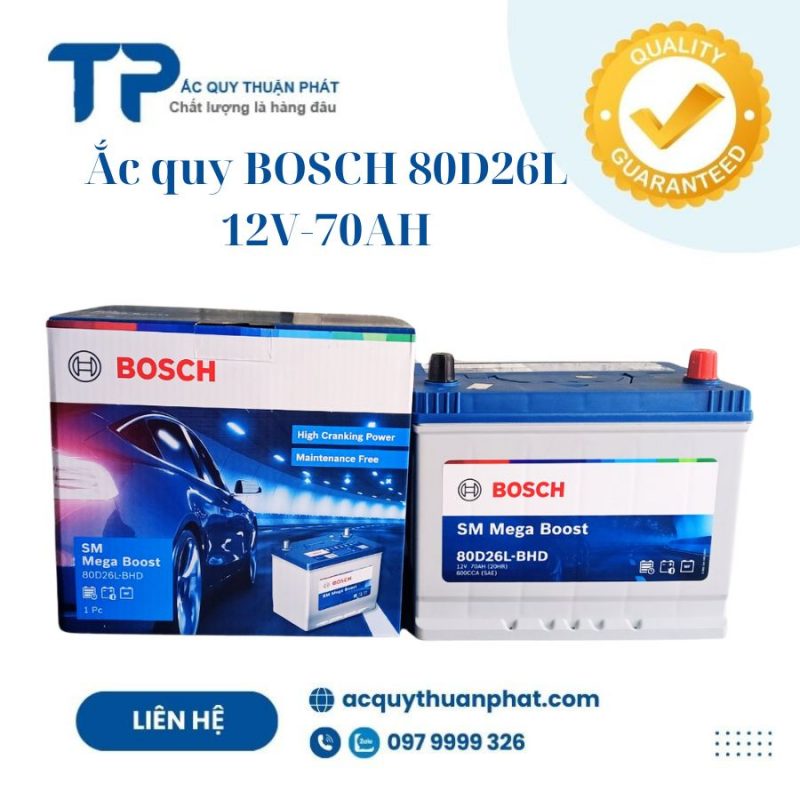 Ắc quy BOSCH 80D26L 12V-70AH