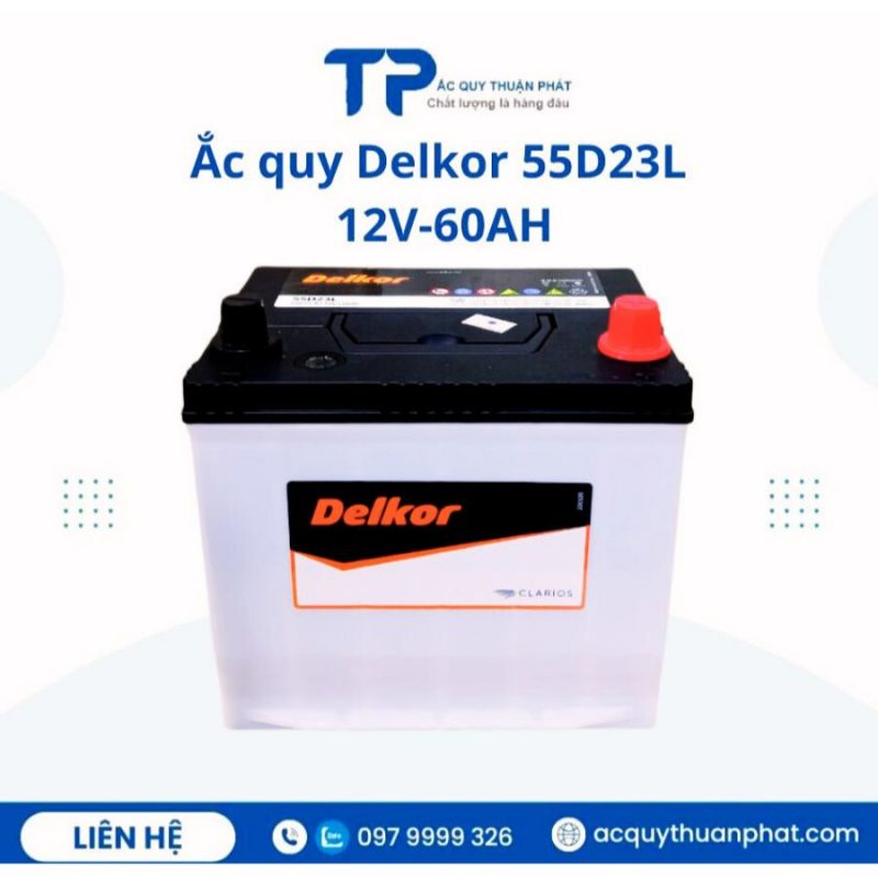 Ắc quy Delkor 55D23L 12V-60AH chính hãng