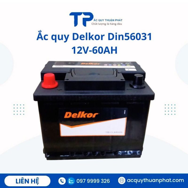 Ắc quy Delkor DIN56031 12V-60AH chính hãng