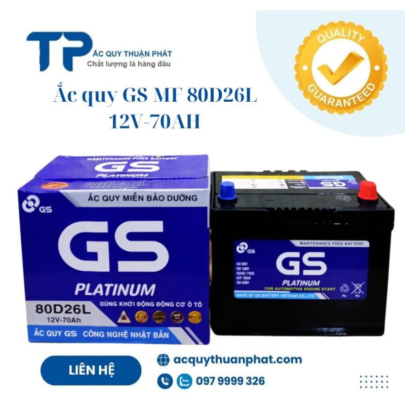 Ắc quy GS MF 80D26L 12V-70AH