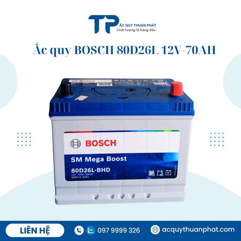 Ắc quy BOSCH 80D26L 12V-70AH chính hãng