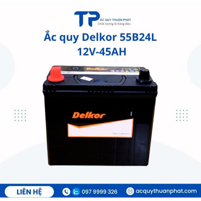 Ắc quy Delkor 55B24L 12V-45AH chính hãng