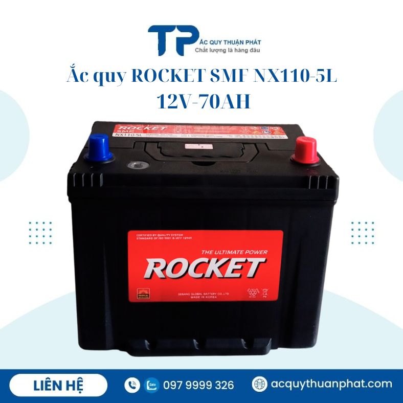 Ắc quy ROCKET SMF NX110-5L 12V-70AH chính hãng